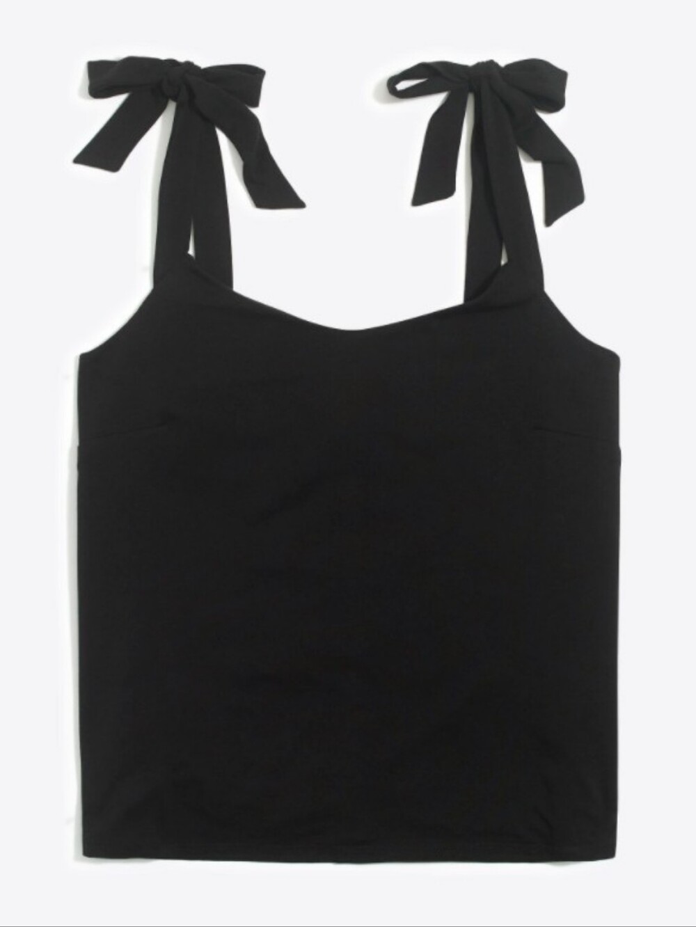 J. Crew Black Lined Tie-Shoulder Camisole Top